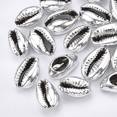 UV Plated Natural Cowrie Shell Beads X-SHEL-S266-06B-1