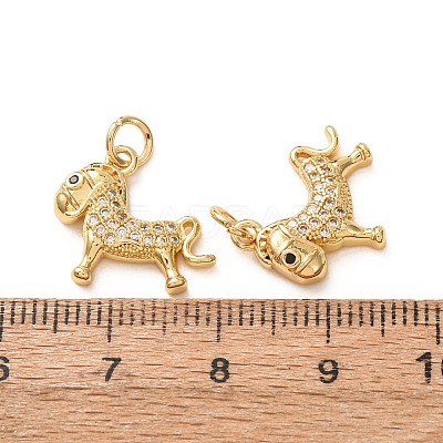 Brass Micro Pave Black Cubic Zirconia Pendants CU-E003-18G-16-1