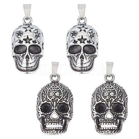 Unicraftale 4Pcs 2 Styles Titanium Steel Pendants STAS-UN0054-69-1