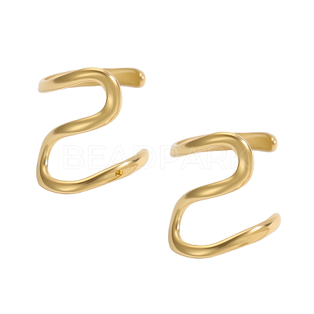 304 Stainless Steel Cuff Earrings STAS-OY011-49G-1