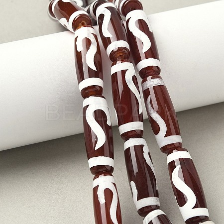 Rice Shape Tibetan Style dZi Beads Strands G-A269-A05-01-1