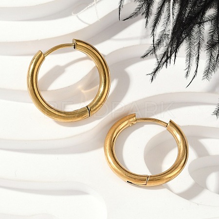 202 Stainless Steel Huggie Hoop Earrings EJEW-F111A-18mm-G-1