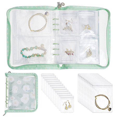 PVC Loose Leaf Jewelry Storage Bag ODIS-WH0038-90A-1