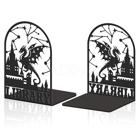 Non-Skid Iron Bookend Display Stands AJEW-WH0548-104-1
