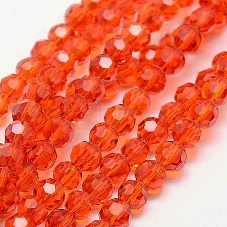 Faceted(32 Facets) Round Glass Beads Strands X-EGLA-J042-4mm-16-1