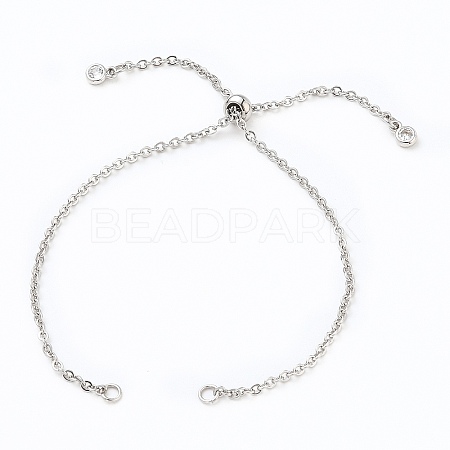 Adjustable 304 Stainless Steel Cable Chain Slider Bracelet/Bolo Bracelets Making X-AJEW-JB00780-01-1