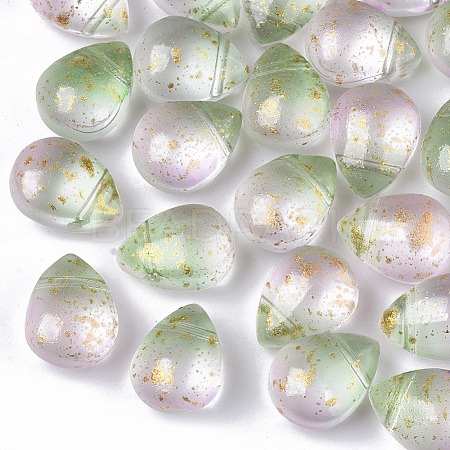 Two Tone Transparent Spray Painted Glass Beads GLAA-T017-01-B01-1