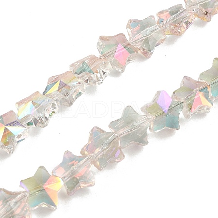 Electroplate Transparent Glass Beads Strands EGLA-U004-03A-HP04-1