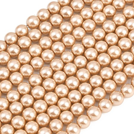 Eco-Friendly Dyed  Glass Pearl Round Beads Strands HY-A002-8mm-RB064-1
