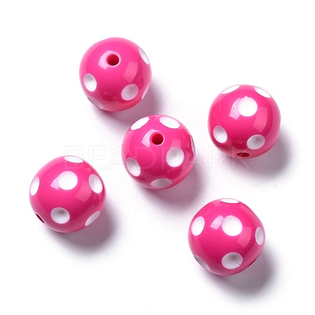 Chunky Bubblegum Opaque Acrylic Round Beads X-SACR-S146-24mm-07-1