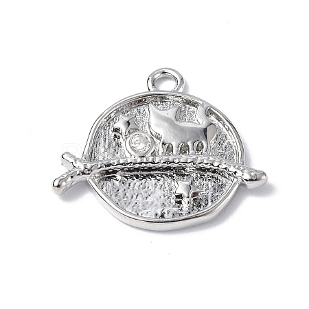 Brass Micro Pave Cubic Zirconia Pendants KK-F846-02B-P-1