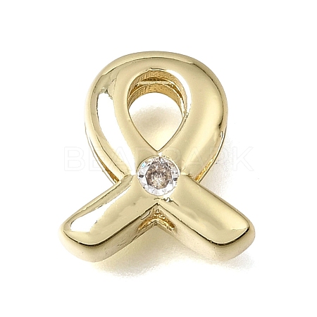 Brass Micro Pave Clear Cubic Zirconia Beads CU-CBAEEA8-34G-1