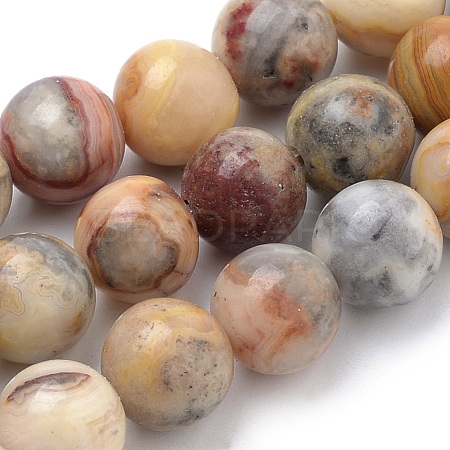Natural Crazy Lace Agate Beads Strands G-S259-38-6mm-1
