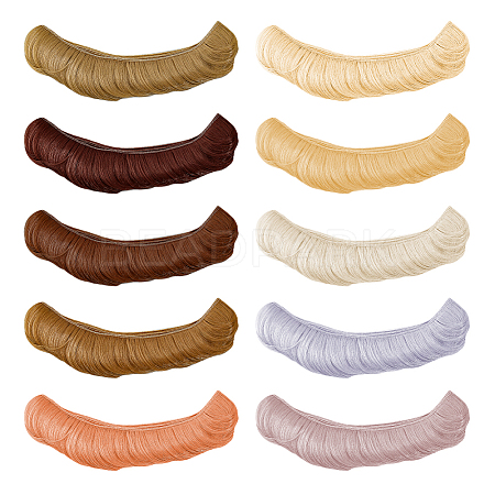 10Pcs 10 Colors High Temperature Fiber Short Bangs Hairstyle Doll Wig Hair DOLL-DC0001-04-1