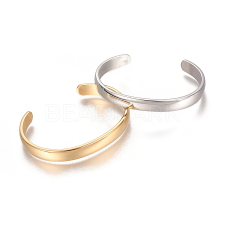 304 Stainless Steel Cuff Bangles STAS-I110-10-8mm-1