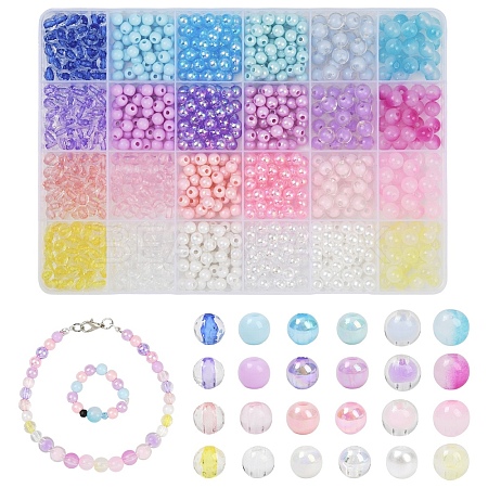 DIY Round Acrylic Beads Jewelry Making Finding Kits DIY-YW0011-64-1