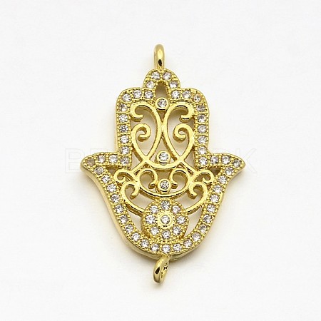 CZ Brass Micro Pave AAA Cubic Zirconia Hamsa Hand/Hand of Fatima /Hand ...