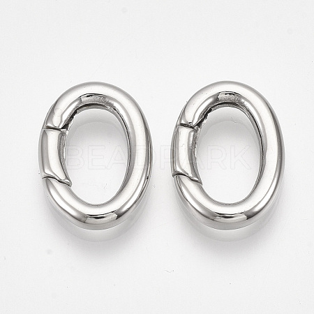 304 Stainless Steel Spring Gate Rings X-STAS-S079-88A-1
