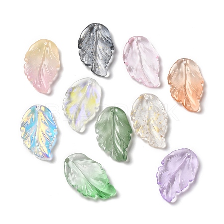 Dyed & Heated Glass Pendants X1-GLAA-B009-06-1