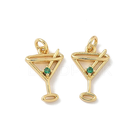 Brass Pave Cubic Zirconia Pendants X-KK-P325-17B-G-1