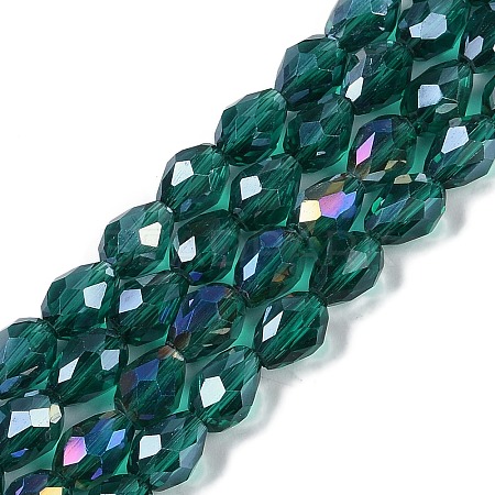 Transparent Electroplate Glass Beads Strands EGLA-N013-T8mm-B24-1