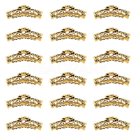 DICOSMETIC 20Pcs Tibetan Style Alloy Curved Tube Beads FIND-DC0002-41-1