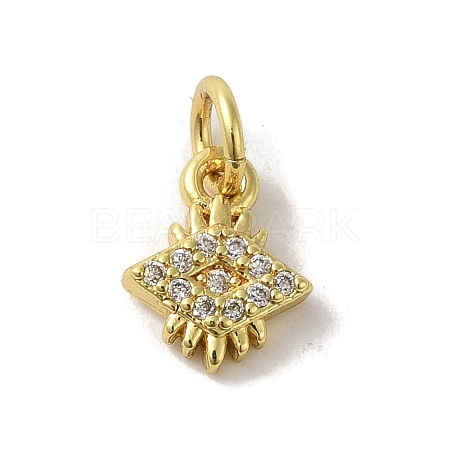 Brass Micro Pave Cubic Zirconia Charms KK-M283-19D-01-1