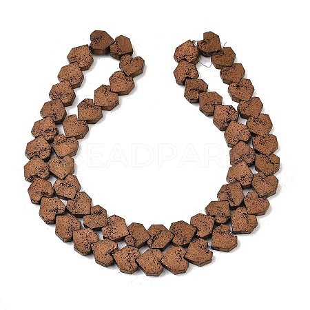 Electroplated Natural Lava Rock Beads Strands G-K388-04B-05-1
