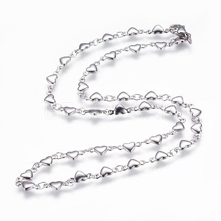 Non-Tarnish 304 Stainless Steel Chain Necklaces STAS-P164-21P-1