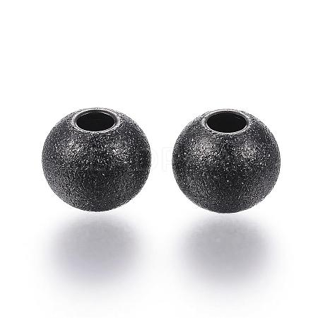 201 Stainless Steel Textured Beads STAS-P108-05B-1