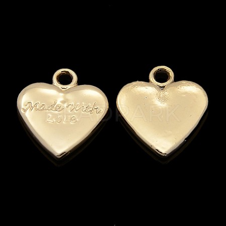 Nickel Free & Lead Free Golden Alloy Heart Love Pendants for Valentine's Day Jewelry PALLOY-J218-104G-1