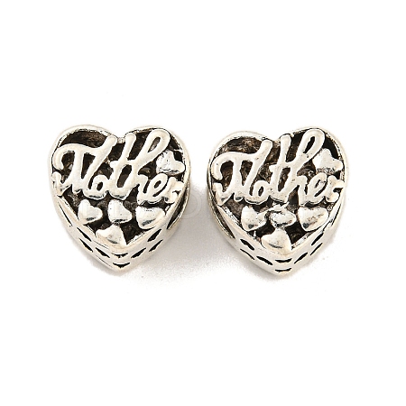 Mother's Day Rack Plating Alloy European Beads FIND-B034-31AS-1
