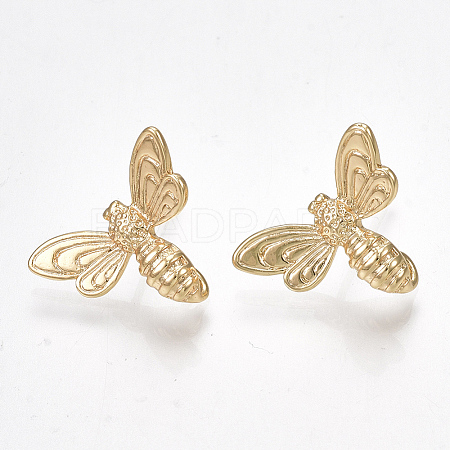 Brass Stud Earring Findings X-KK-S350-024G-1