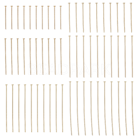 BENECREAT 60Pcs 6 Style Brass Flat Head Pins FIND-BC0003-94G-1