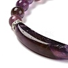 Natural Rhodonite Beads Charm Bracelets BJEW-K164-B09-3