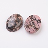 Natural Rhodonite Flat Back Cabochons G-G741-18x25mm-12-2