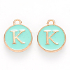 Golden Plated Alloy Enamel Charms X-ENAM-S118-05K-1