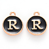 Golden Plated Alloy Charms LS-ENAM-S118-02R-1