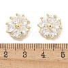 Rack Plating Brass Micro Pave Clear Cubic Zirconia Buttons KK-K293-15G-3