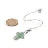 Natural Gemstone Cross Dowsing Pendulums PALLOY-JF02021-3