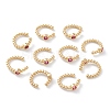 Brass Micro Pave Cubic Zirconia Cuff Earrings EJEW-H109-01D-G-2