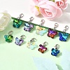 10Pcs Glass Butterfly Pendant Decorations HJEW-JM03515-02-2