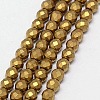 Electroplate Non-magnetic Synthetic Hematite Beads Strands G-J169C-4mm-04-1