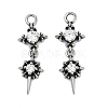 316 Surgical Stainless Steel Micro Pave Cubic Zirconia Pendants LS-STAS-G349-03AS-02-1