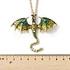 Alloy Enamel Dragon Pendant Necklaces NJEW-V005-01AG-02-3