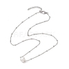 Round Natural Cultured Freshwater Pearl Pendant Necklaces NJEW-JN04965-4
