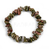 Unisex Chip Natural Unakite Beaded Stretch Bracelets BJEW-S143-20-2