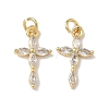 Brass Micro Pave Cubic Zirconia Pendants KK-Q068-49A-G-1