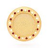 Adjustable Alloy & Iron & Rhinestone Bezel Cup Ring Base with Rotatable Tray MAK-T012-10G-2