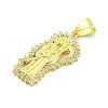 Rack Plating Brass Micro Pave Clear Cubic Zirconia Pendants KK-B091-30G-03-2